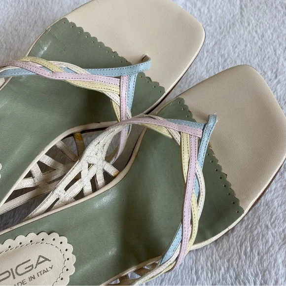NEW Via Spiga Pastel Colors Kitten Heels Leather Sandals | 7 - Picture 11 of 11